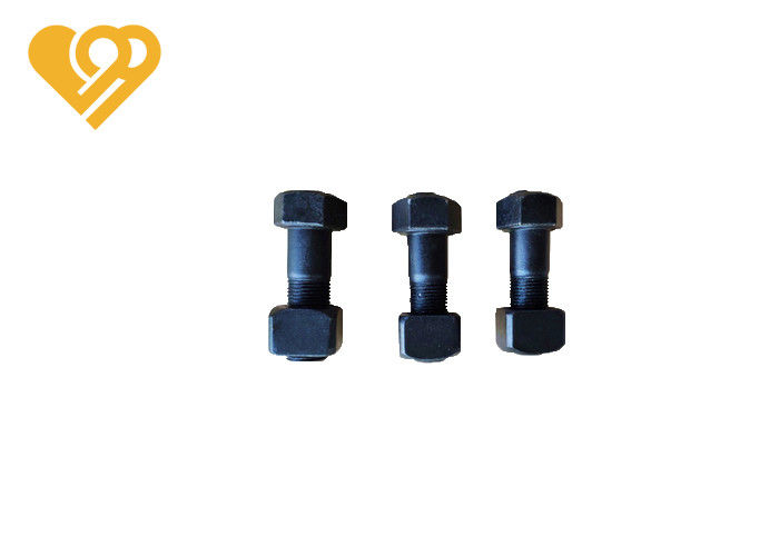 Heavy Duty Excavator SpareParts Black Bolts And Nuts Grade 12.9