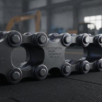 Kualitas Caterpillar E330/E330B Track Chain Link Assembly 35MnBH Boron Steel HRC 50-56 dengan Pitch 216mm untuk Excavator Tugas Berat pabrik